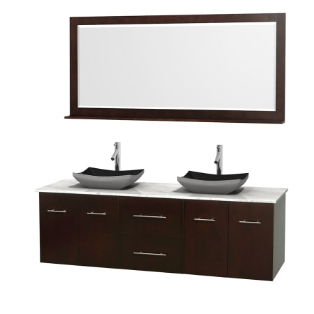 A large image of the Wyndham Collection WCVW00972DESCMOVM70 Altair Black Granite Sink