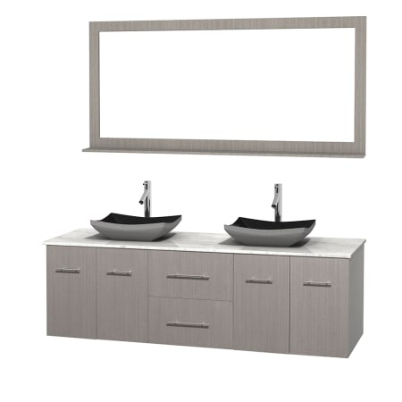 A large image of the Wyndham Collection WCVW00972DGOCMOVM70 Altair Black Granite Sink