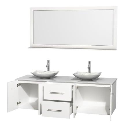 A large image of the Wyndham Collection WCVW00972DWHWSOVM70 Wyndham Collection WCVW00972DWHWSOVM70