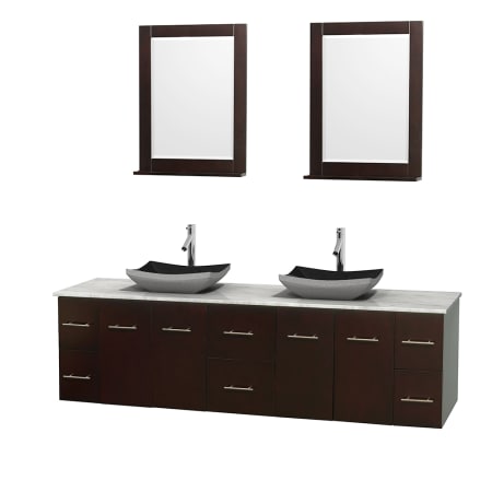 A large image of the Wyndham Collection WCVW00980DESCMOVM24 Altair Black Granite Sink