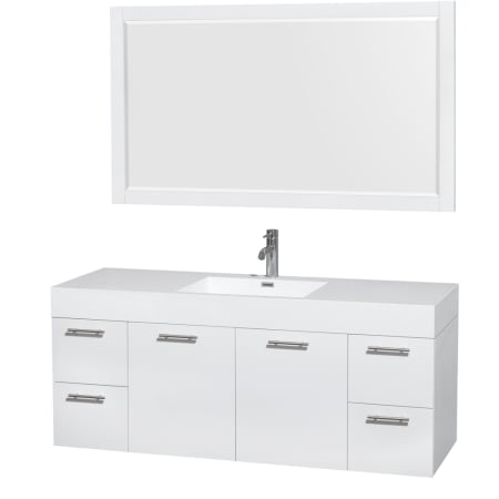 A large image of the Wyndham Collection WC-R4100-60-VAN-SGL Glossy White