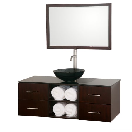 A large image of the Wyndham Collection WC-B900-48 Espresso / Smoke Glass Top