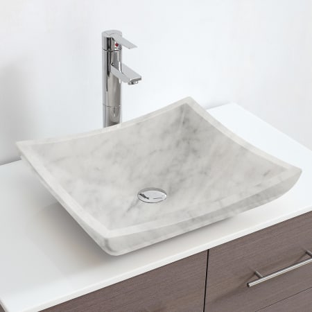 A large image of the Wyndham Collection WC-GS003 White Carrera Marble