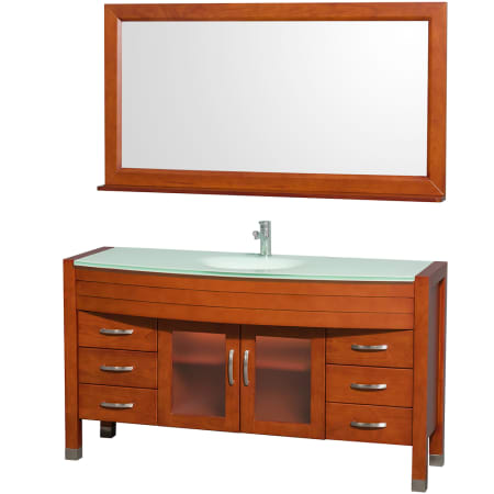 A large image of the Wyndham Collection WCV210960 Cherry / Green Glass Top