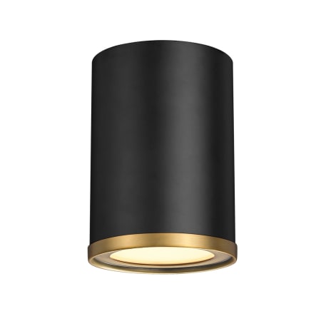 A large image of the Z-Lite 2303F1 Matte Black / Rubbed Brass