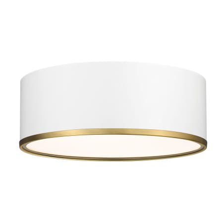 A large image of the Z-Lite 2303F3 Matte White / Rubbed Brass