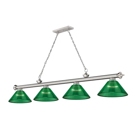 A large image of the Z-Lite 2306-4-ARG Brushed Nickel / Green