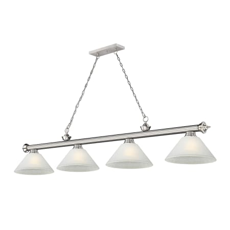 A large image of the Z-Lite 2306-4-AWL14 Brushed Nickel / White Linen