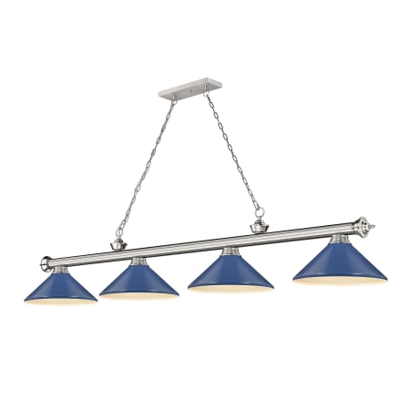 A large image of the Z-Lite 2306-4-MNB Brushed Nickel / Navy Blue