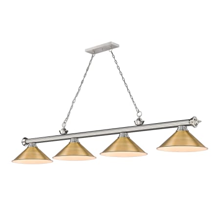 A large image of the Z-Lite 2306-4-RB15 Brushed Nickel / Rubbed Brass
