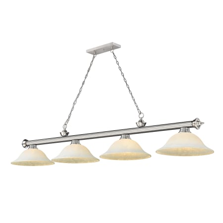 A large image of the Z-Lite 2306-4-WM16 Brushed Nickel / White Mottle