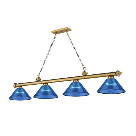 A large image of the Z-Lite 2306-4-ARDB Rubbed Brass / Dark Blue