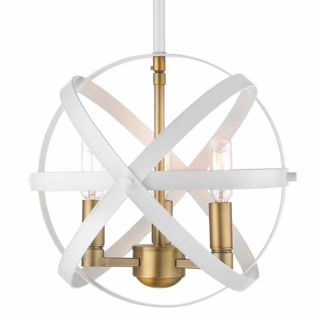 A large image of the Z-Lite 463-12 Hammered White / Olde Brass