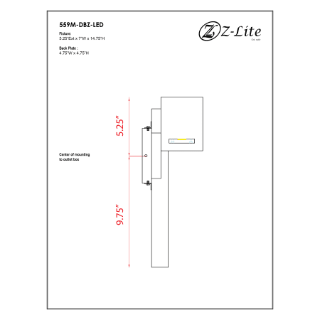 A large image of the Z-Lite 559M-LED Alternate Image