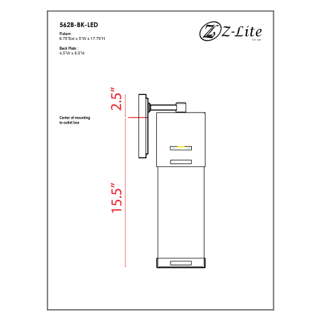 A large image of the Z-Lite 562B-LED Alternate Image