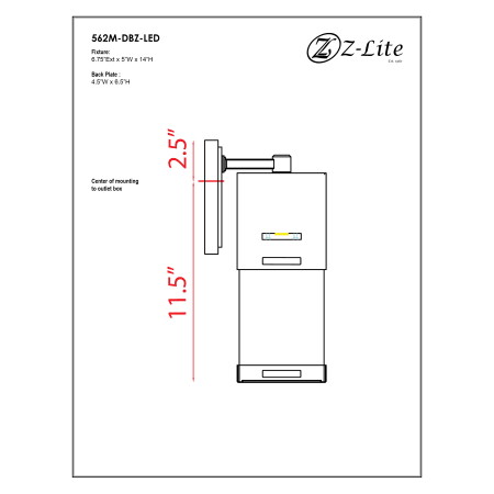 A large image of the Z-Lite 562M-LED Alternate Image