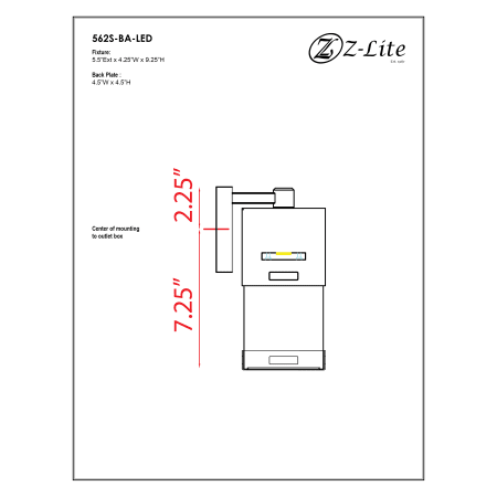 A large image of the Z-Lite 562S-LED Alternate Image