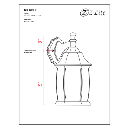 A large image of the Z-Lite T20-F Alternate Image