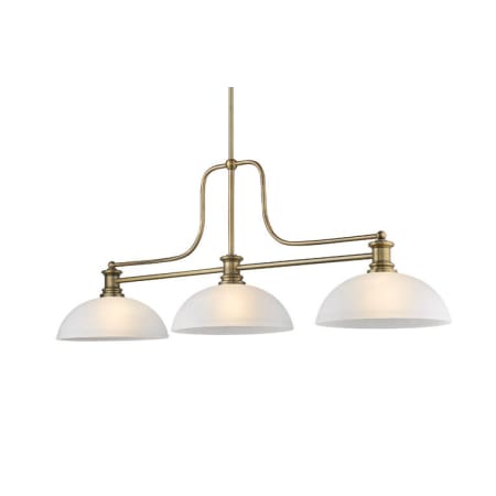 A large image of the Z-Lite 725-3-D14 Heritage Brass / White Linen