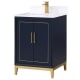 A thumbnail of the BEMMA V-GR24SFM-S-3 Pacific Blue / Calacatta Quartz Top / Satin Brass Hardware