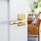 A thumbnail of the Emtek 520TR Emtek-520TR-Satin Brass Lever Application