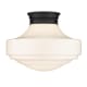A thumbnail of the Golden Lighting 0508-LSF Matte Black / Vintage Milk Glass