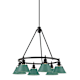 A thumbnail of the Golden Lighting 3306-6 BLK Matte Black / Pine Green Shades