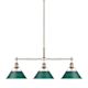 A thumbnail of the Golden Lighting 3306-LP AB Aged Brass / Pine Green Shades