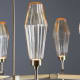 A thumbnail of the Hammerton Studio CHB0049-37 Optic Ribbed Amber Glass with Heritage Brass Finish