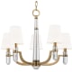 A thumbnail of the Hudson Valley Lighting 985 Aged Brass / White Silk Shades