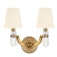 A thumbnail of the Hudson Valley Lighting 982 Aged Brass / White Silk Shades