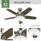 A thumbnail of the Hunter Builder Small Room Bowl Hunter 52219 Builder Ceiling Fan Details