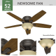 A thumbnail of the Hunter Newsome 52 Low Profile Hunter 53314 Newsome Ceiling Fan Details