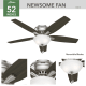 A thumbnail of the Hunter Newsome 52 Low Profile Hunter 53315 Newsome Ceiling Fan Details
