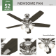 A thumbnail of the Hunter Newsome 52 3 Light Hunter 53318 Newsome Ceiling Fan Details