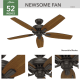 A thumbnail of the Hunter Newsome 52 Damp Hunter 53323 Newsome Ceiling Fan Details