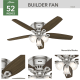 A thumbnail of the Hunter Builder 52 Low Profile Hunter 53328 Builder Ceiling Fan Details