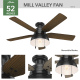 A thumbnail of the Hunter Mill Valley 52 Low Profile Hunter 59310 Mill Valley Ceiling Fan Details