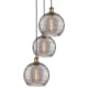 A thumbnail of the Innovations Lighting 113B-3P 36 17 Athens Deco Swirl Pendant Brushed Brass / Light Smoke Deco Swirl