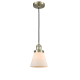 A thumbnail of the Innovations Lighting 201C Small Cone Antique Brass / Matte White Cased