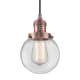 A thumbnail of the Innovations Lighting 201C-6 Beacon Antique Copper / Clear