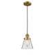 A thumbnail of the Innovations Lighting 201C Small Cone Brushed Brass / Clear