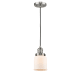 A thumbnail of the Innovations Lighting 201C Small Bell Brushed Satin Nickel / Matte White Cased