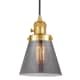 A thumbnail of the Innovations Lighting 201CSW-8-6 Cone Pendant Satin Gold / Plated Smoke