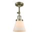 A thumbnail of the Innovations Lighting 201F Small Cone Antique Brass / Matte White Cased