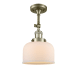 A thumbnail of the Innovations Lighting 201F Large Bell Antique Brass / Matte White Cased