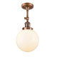 A thumbnail of the Innovations Lighting 201F-8 Beacon Antique Copper / Matte White Cased