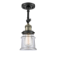A thumbnail of the Innovations Lighting 201F Small Canton Black Antique Brass / Clear