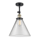 A thumbnail of the Innovations Lighting 201F X-Large Cone Black Antique Brass / Clear