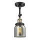 A thumbnail of the Innovations Lighting 201F Small Bell Black Antique Brass / Plated Smoked